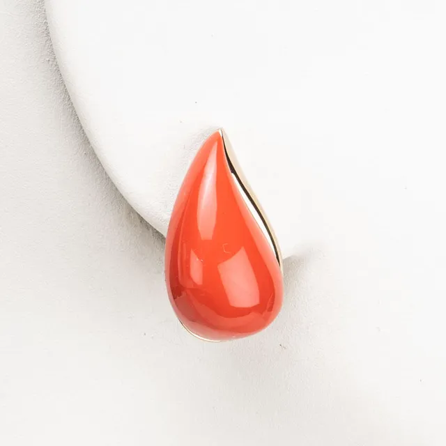 Chic Ad Hoc Orecchini Clip Goccia Orecchini Color Corallo