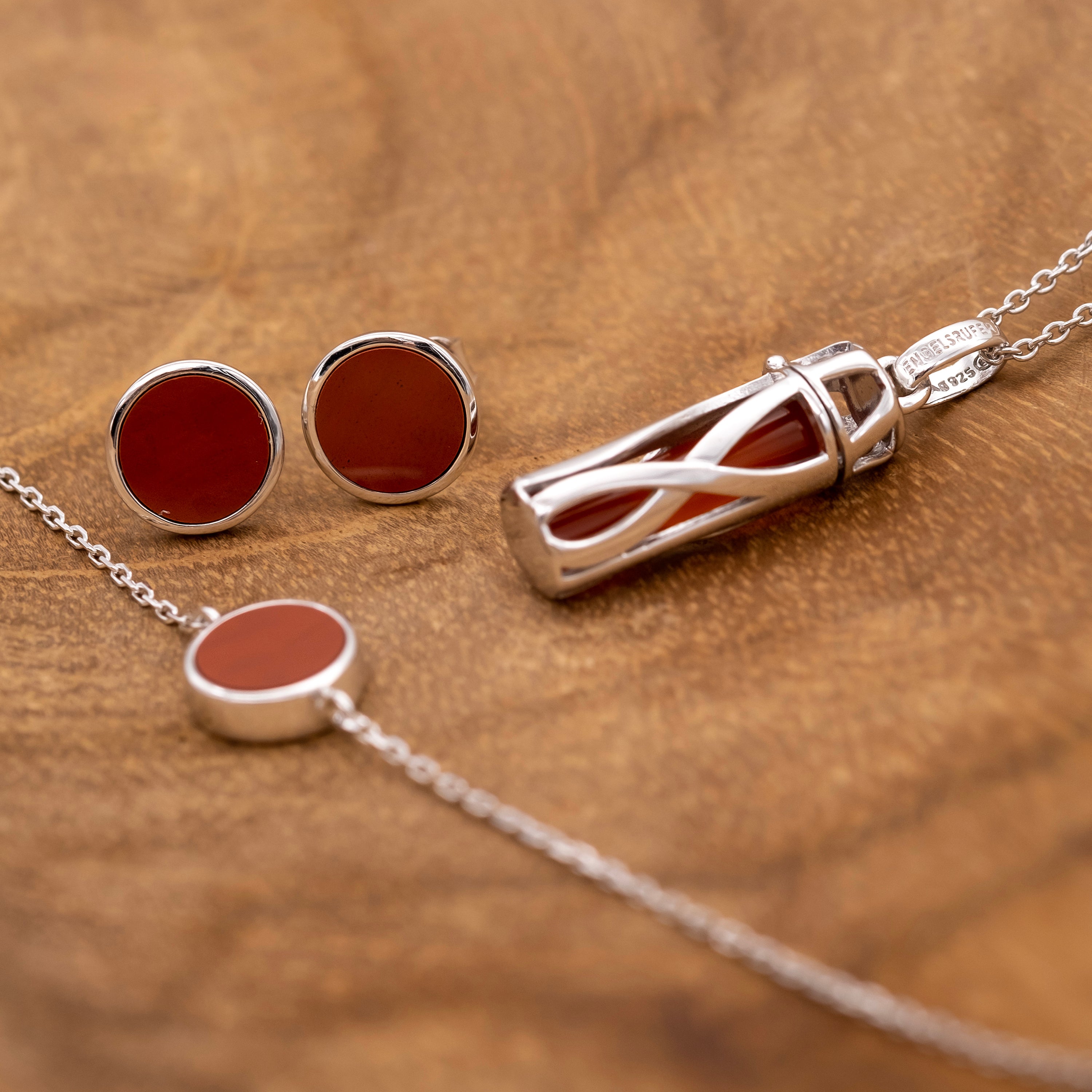 Engelsrufer Powerful Stone collana argento diaspro rosso S