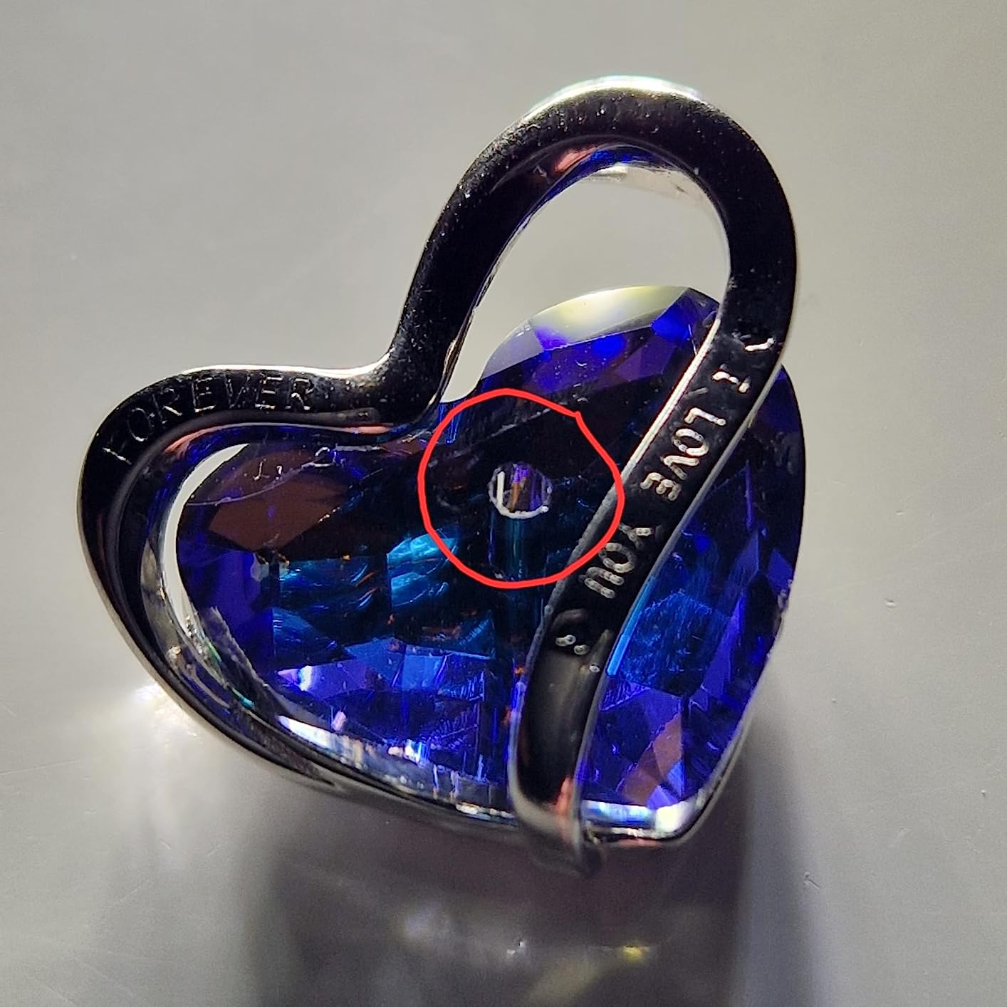 INFINIONLY Cuore dell'Oceano collana cuore argento viola 45 cm