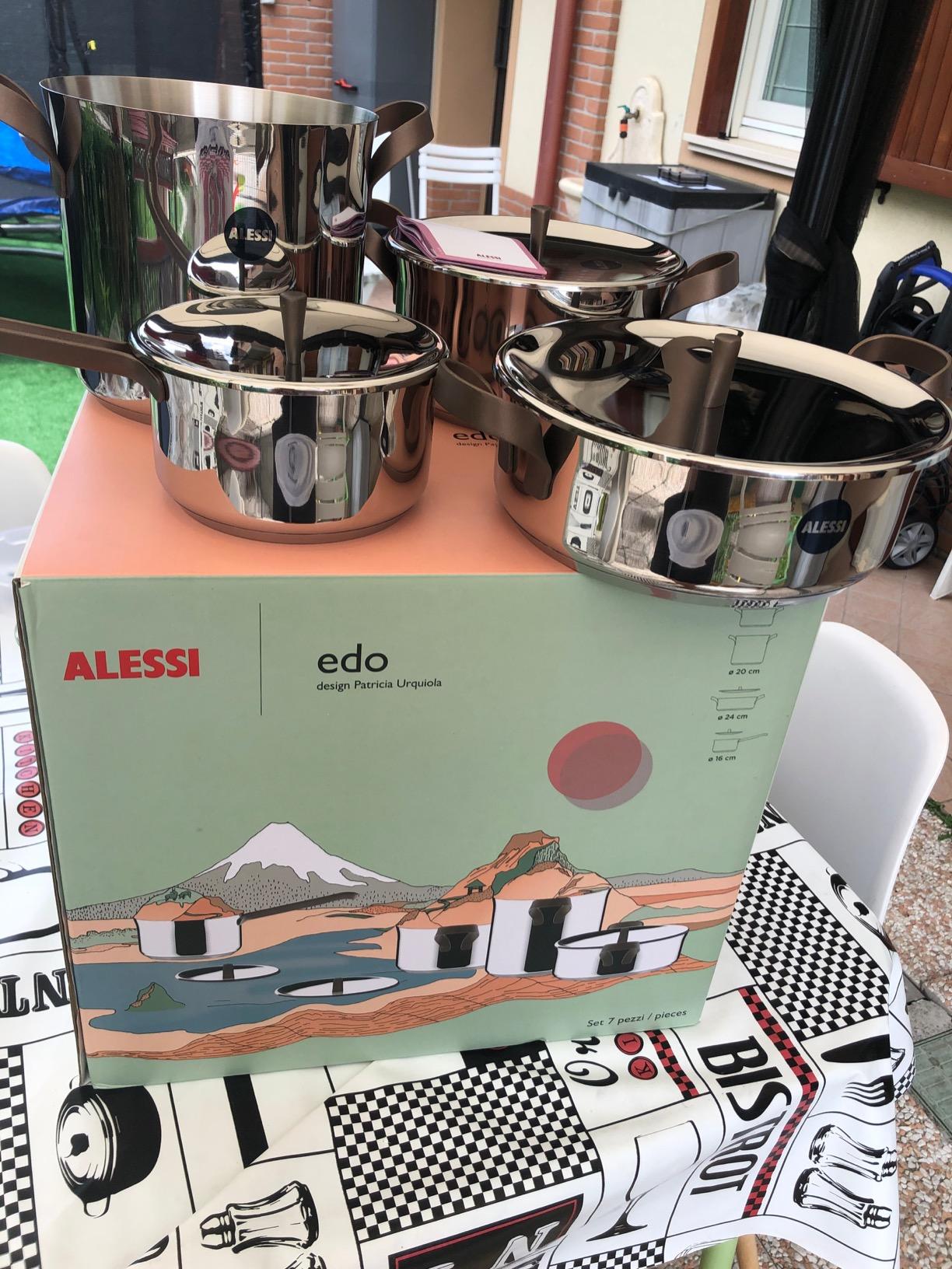 ALESSI Accessori cucina Edo PU100S7 set pentole acciaio 7 pezzi