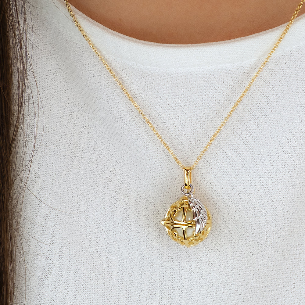 Engelsrufer Collana Argento Oro Chiama Angeli Bianco XS