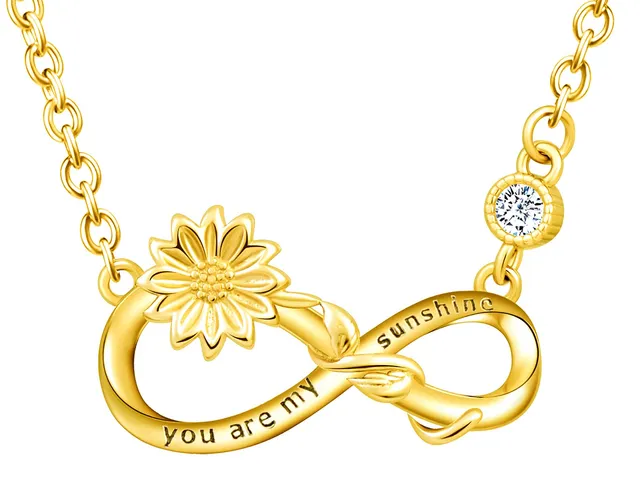 INFINIONLY Collana infinito girasole argento 925 oro