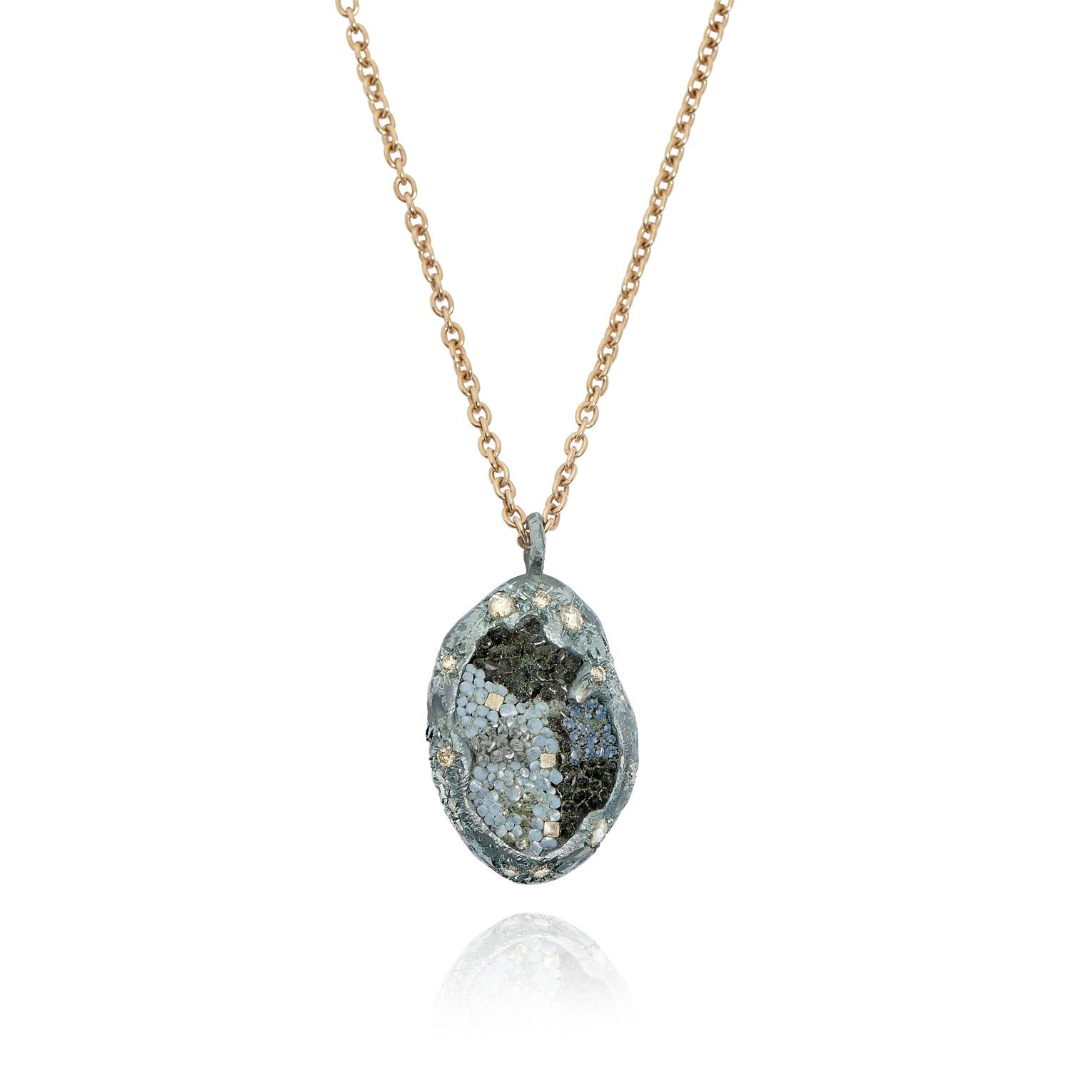 Le Sibille Meteorite Collana oro rosa diamanti 0.37 ct