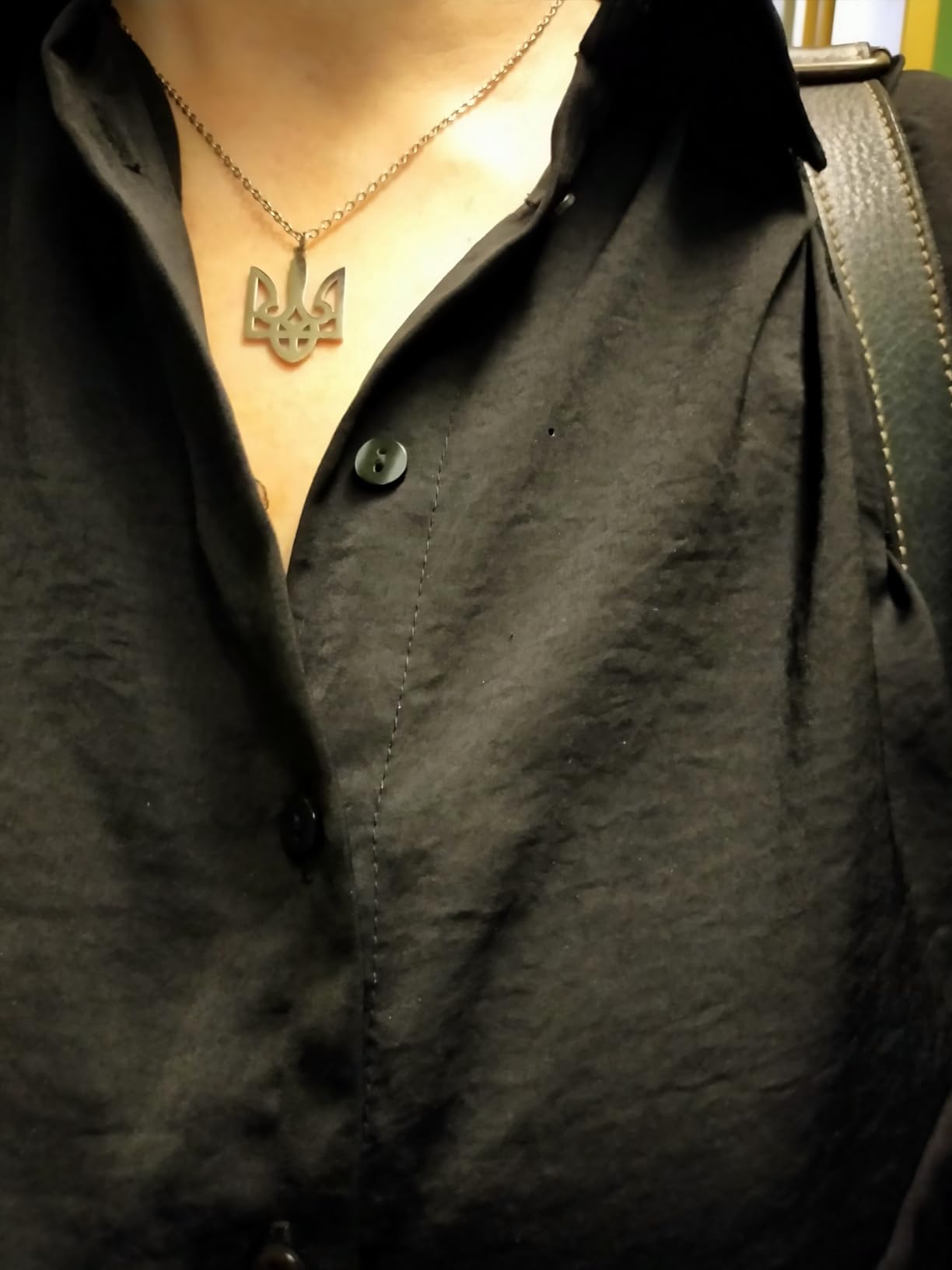 EUEAVAN Necklaces Collana tridente Ucraina argento acciaio