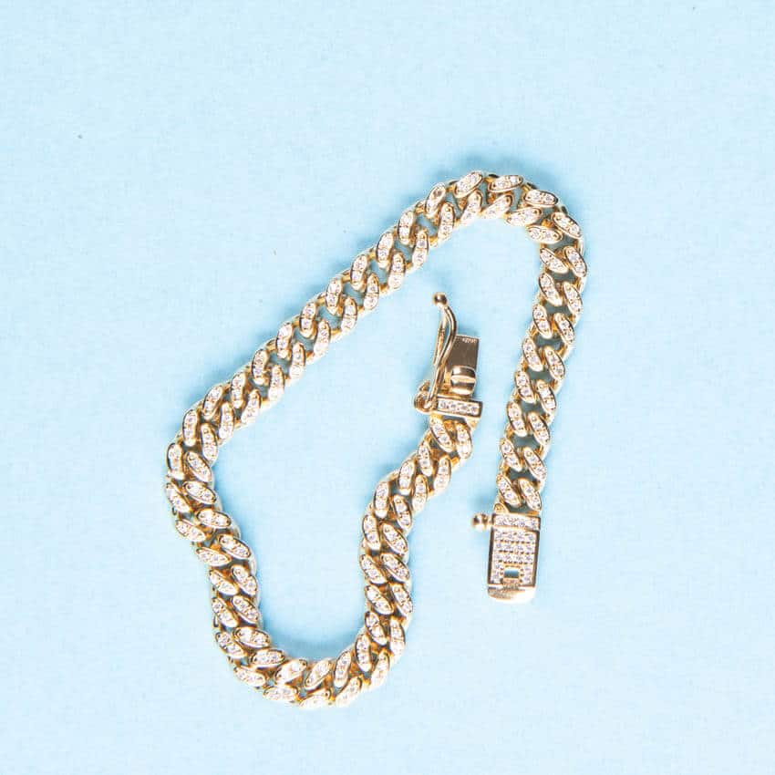Chic Ad Hoc Bracciale Groumette oro con zirconi pavé