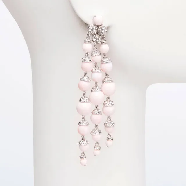 Chic Ad Hoc Orecchini a Clip Argento Rosa Pelle d'Angelo