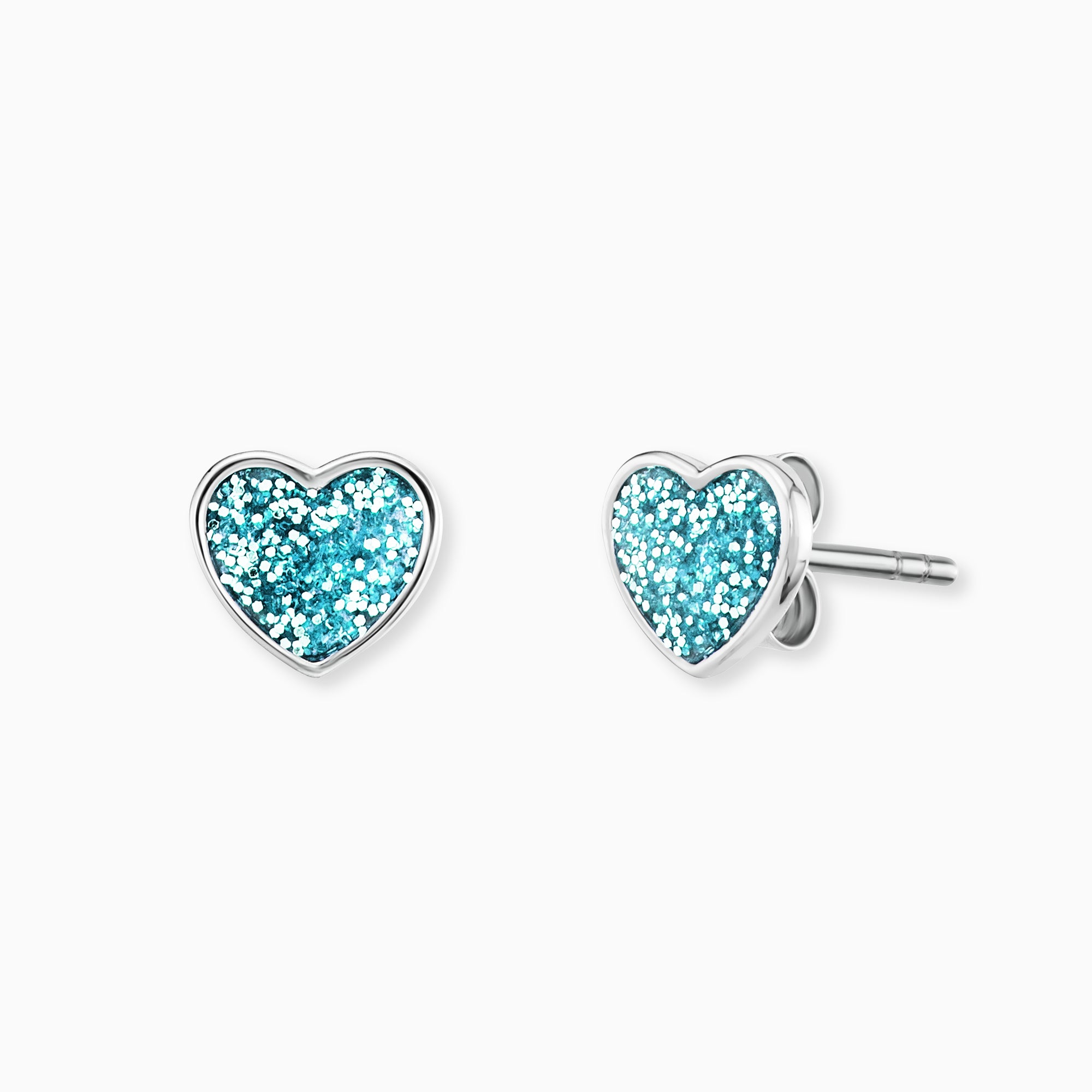Engelsrufer Kinder Orecchini acciaio cuore blu smalto