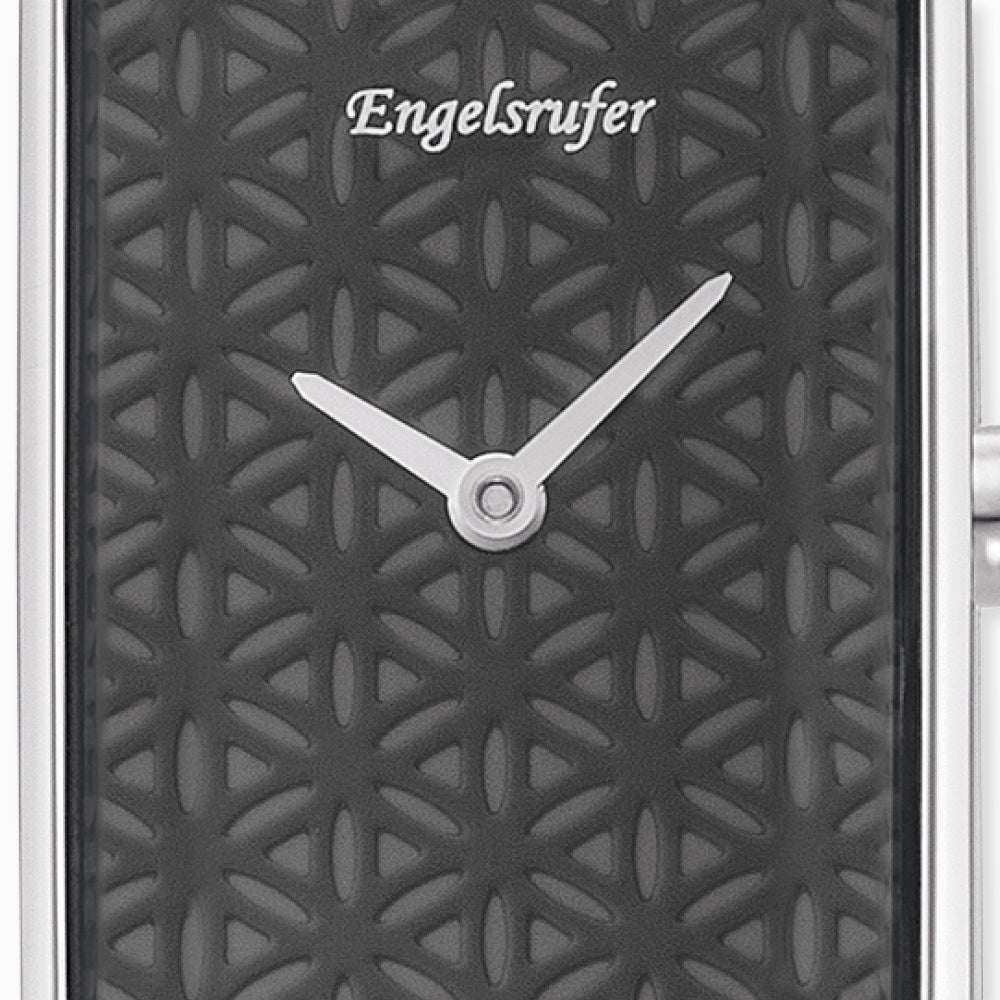 Engelsrufer orologio donna acciaio fiore vita pelle nero