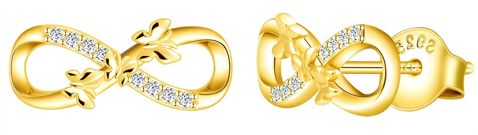 INFINIONLY Fashion Collana Infinito Farfalla Argento 925 Oro