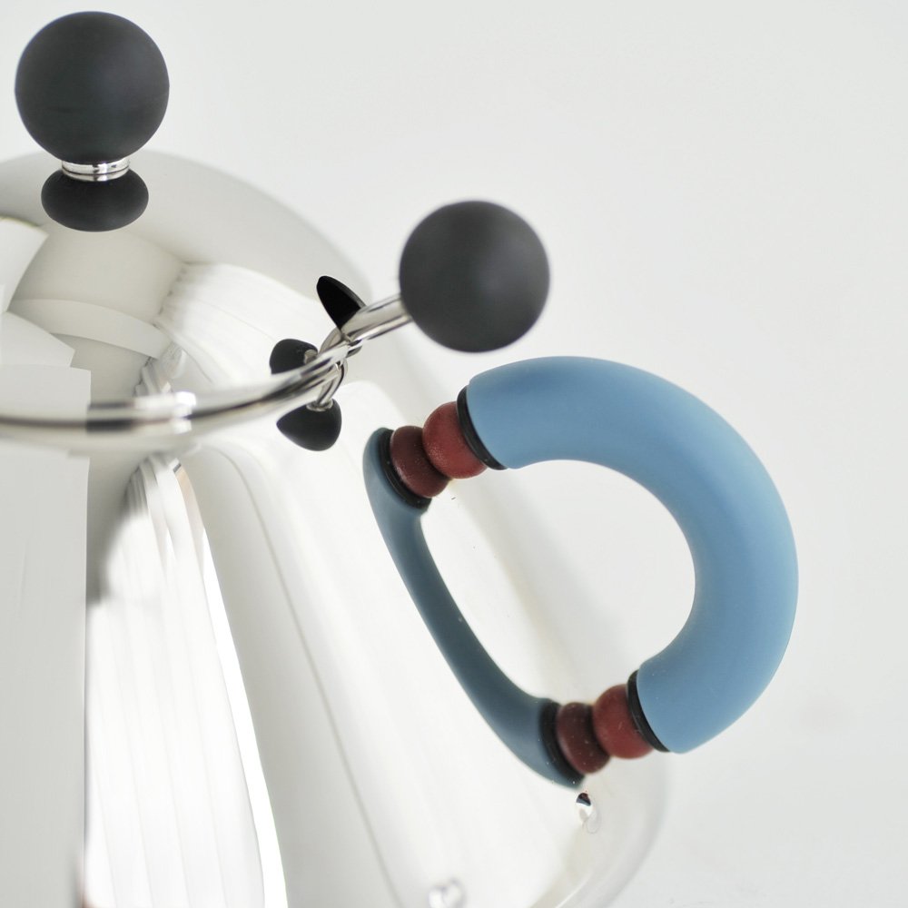Alessi 9097 zuccheriera azzurra acciaio con cucchiaino