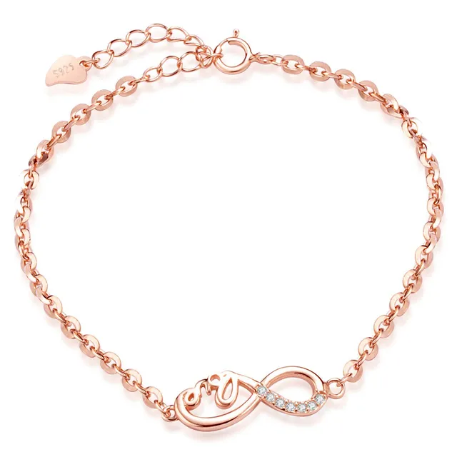 INFINIONLY Fashion Bracelets bracciale infinito argento oro rosa zirconi