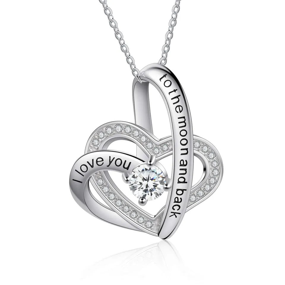 Jessemade Gioielli Collana Cuore Argento 925 Pietra Portafortuna