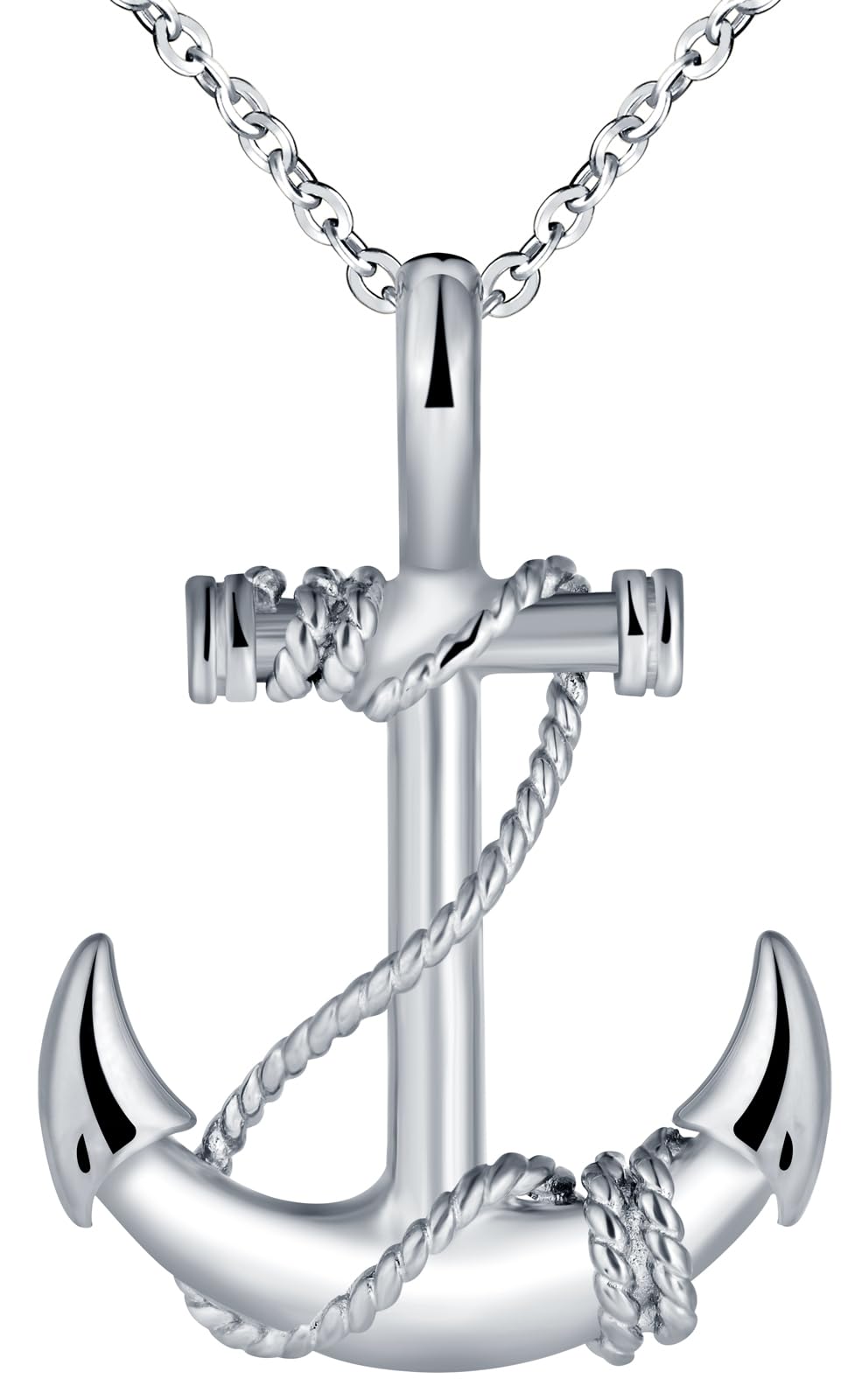 INFINIONLY Fashion collana ancora acciaio argento uomo