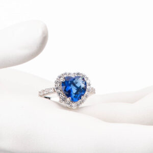 Chic Ad Hoc Anelli Anello Catena Groumette Argento Blu Zaffiro