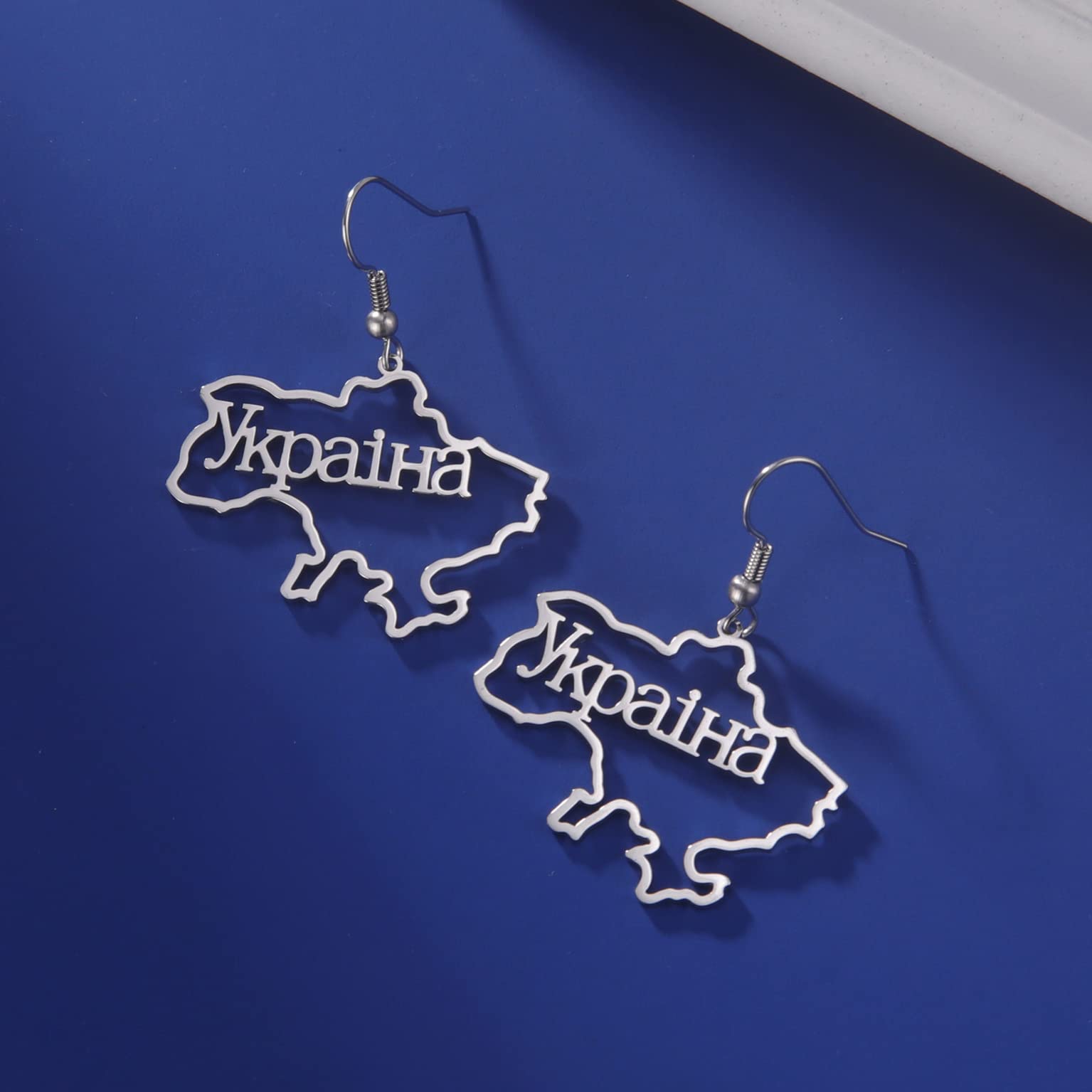 EUEAVAN Earrings b orecchini ucraina mappa tridente