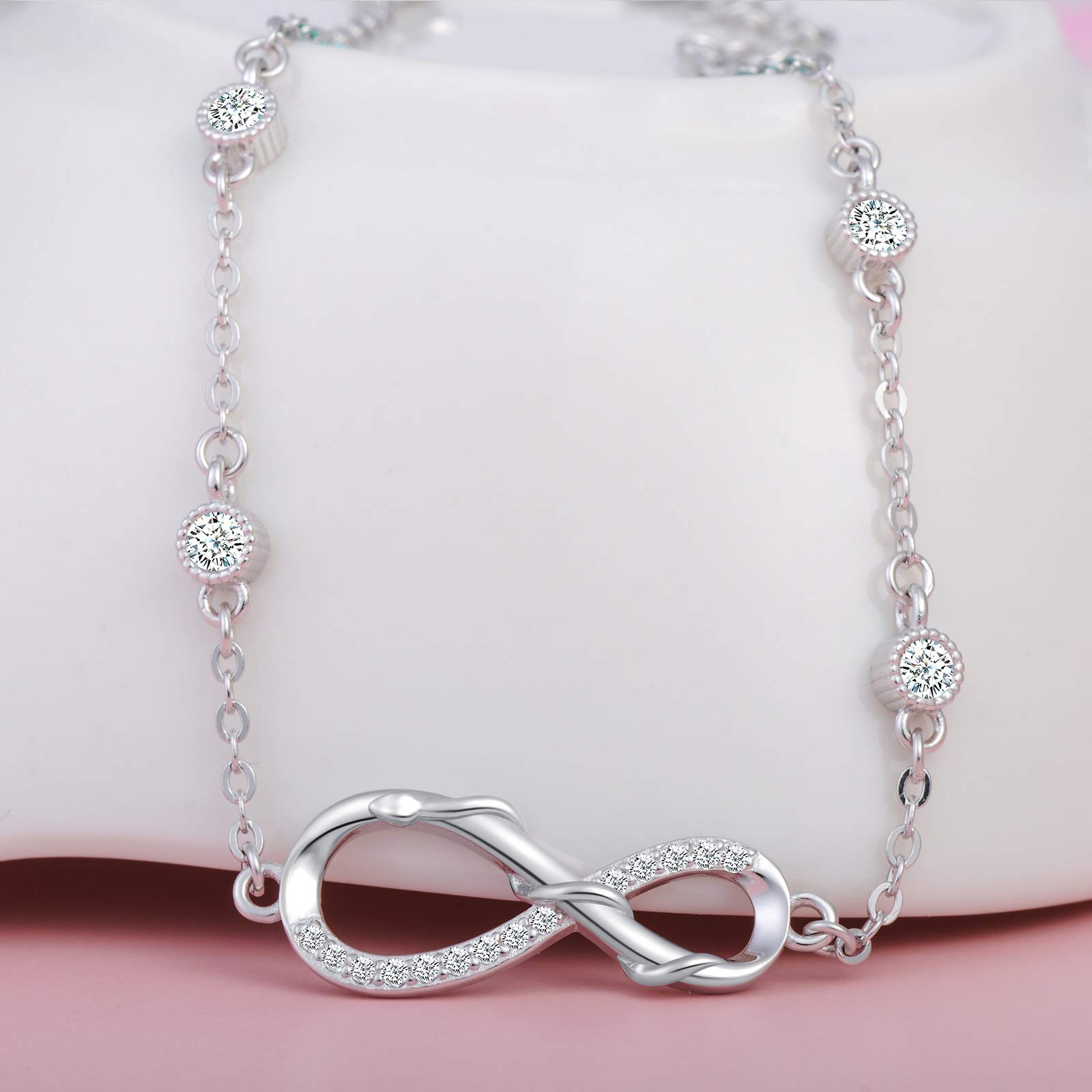 INFINIONLY Fashion Bracelets B-diamante bracciale argento serpente