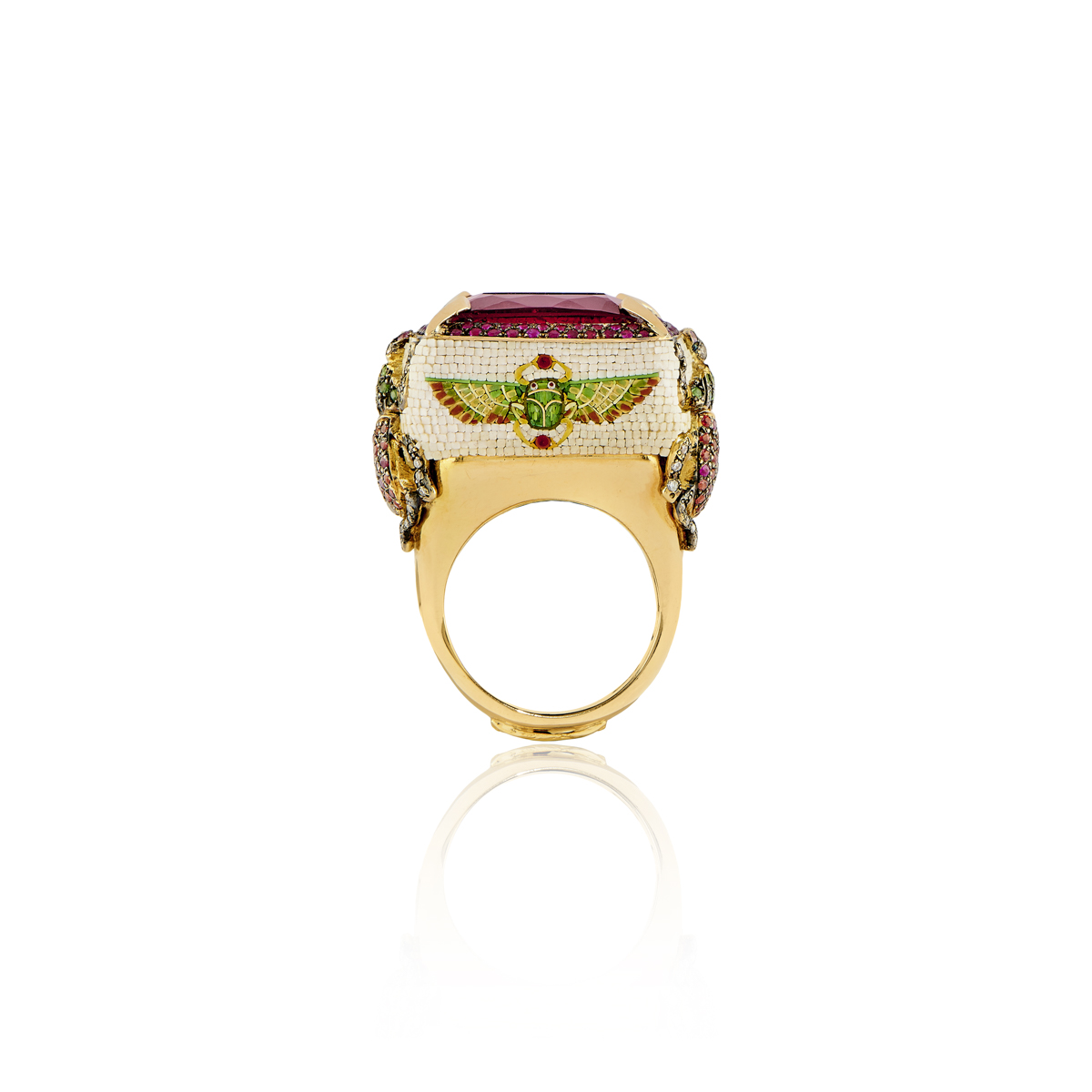 Le Sibille Horus Anello oro rubellite diamanti rubini