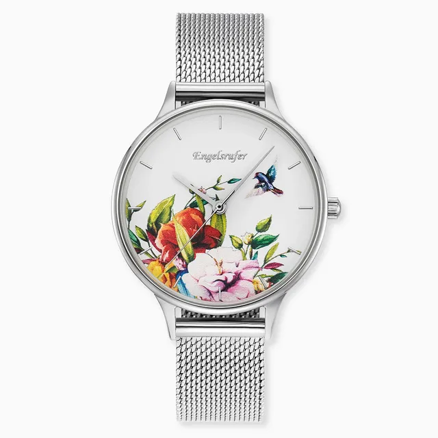 Engelsrufer Blume Mesh orologio acciaio madreperla fiori