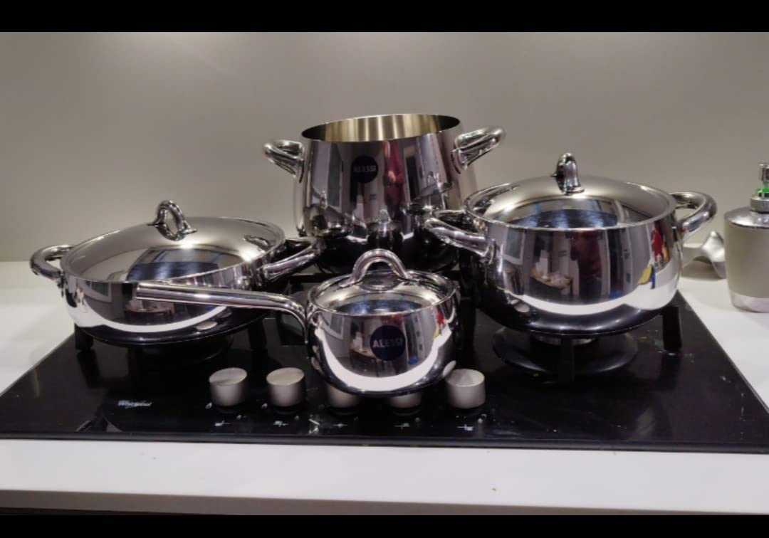 Alessi Mami SG100S7 set pentole acciaio 24 cm argento