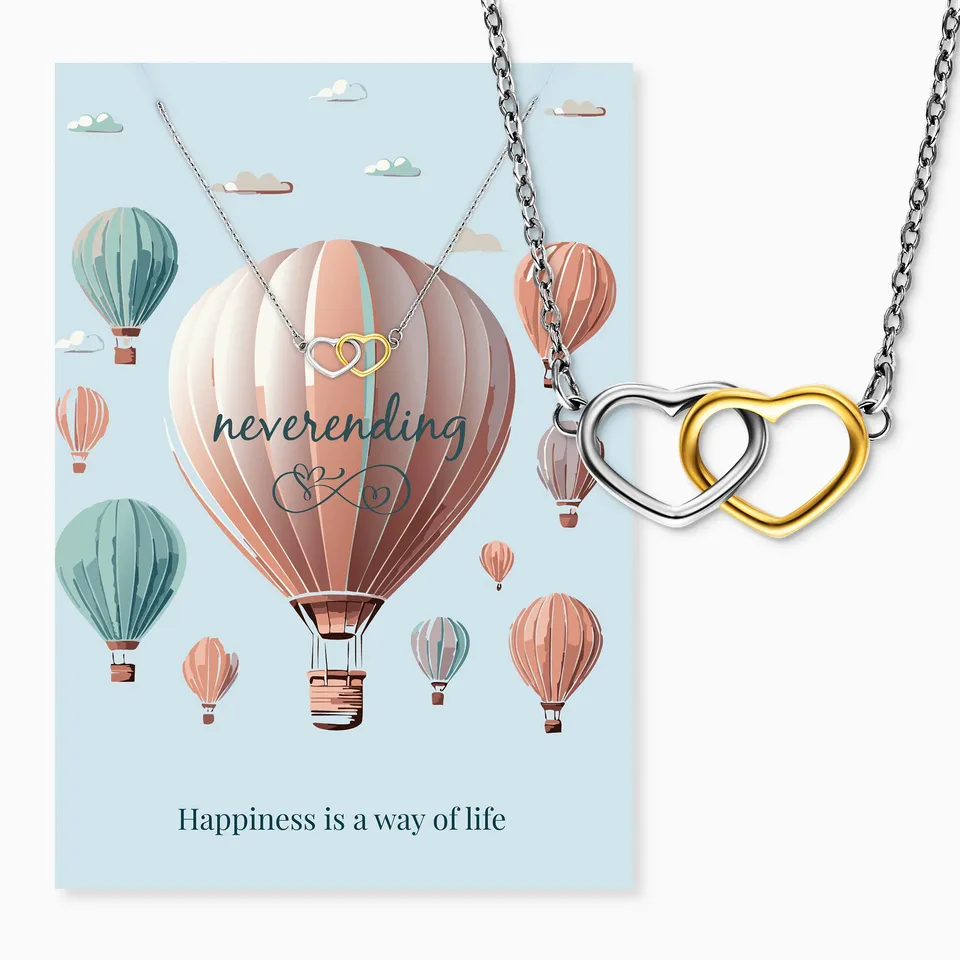 MySteel by Engelsrufer Neverending Collana Bicolor 2 Cuori