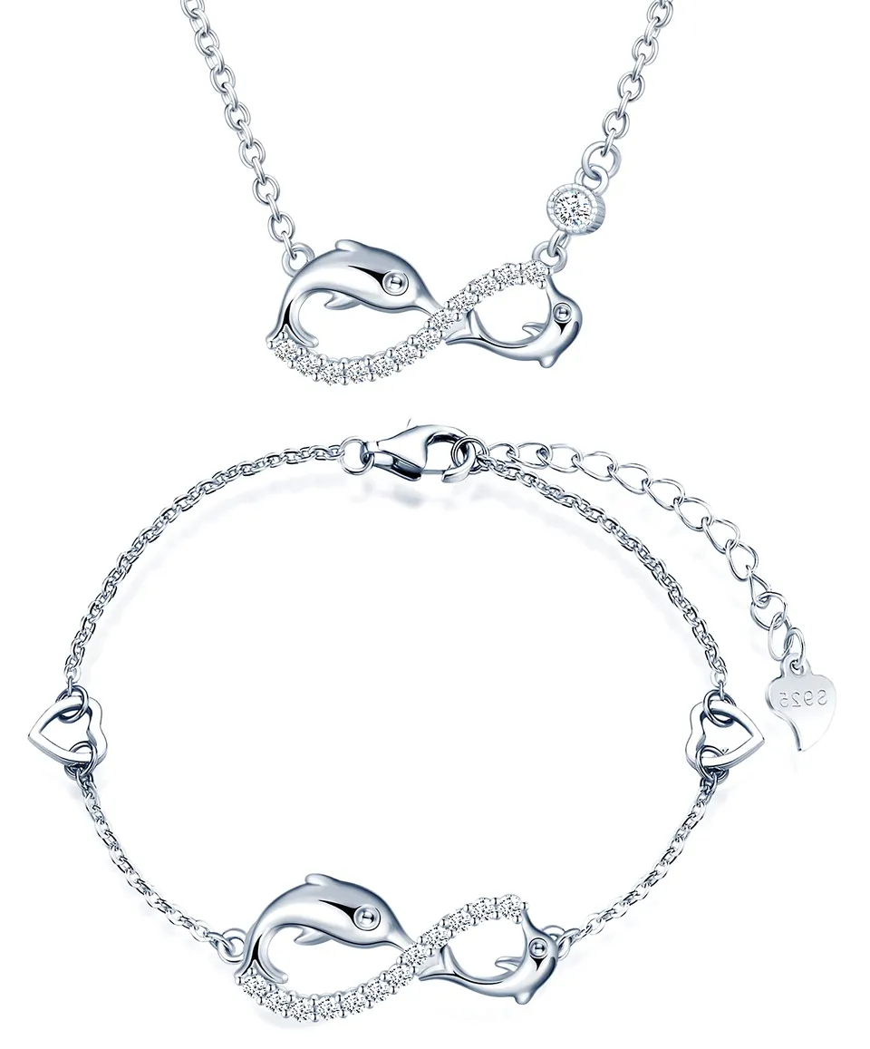 Infinionly Fashion parure gioielli argento 925 B infinito