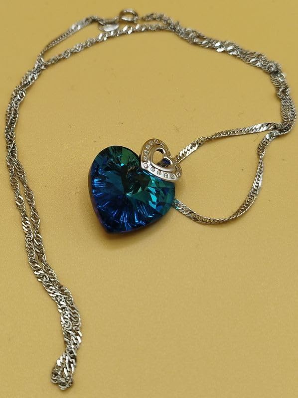 INFINIONLY Cuore dell'Oceano Collana Cuore Viola 45cm Argento