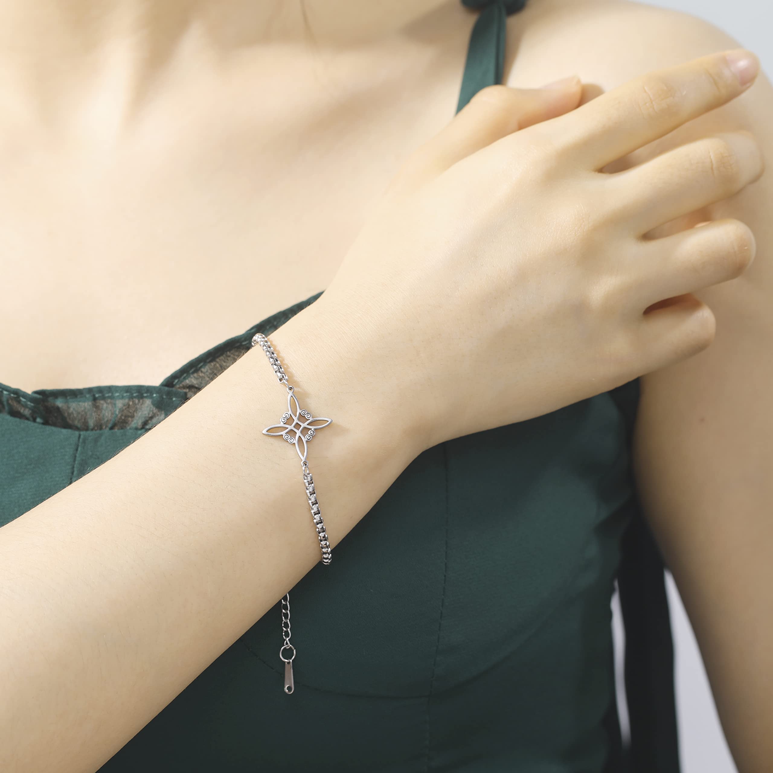 Eueavan Bracelets bracciale nodo celtico argento1 regalo donna