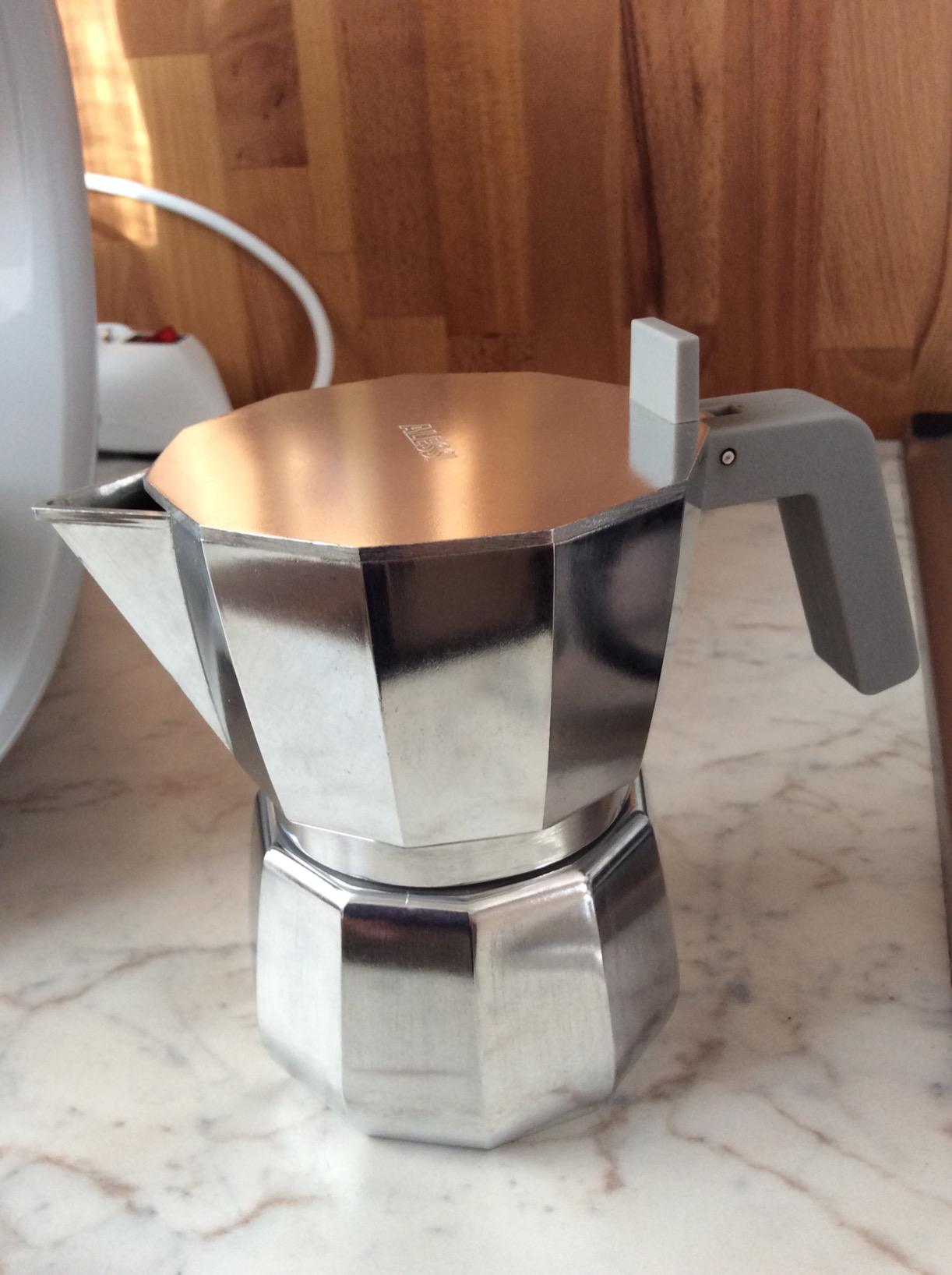 Alessi DC06/3 Moka Caffettiera Alluminio 3 Tazze Grigio 15 cl
