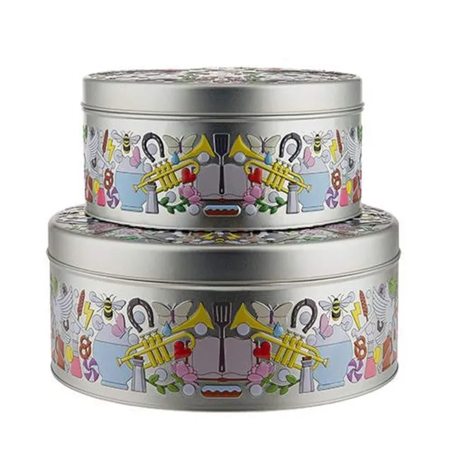 Alessi Garybaldi SJ03S2 barattoli latta set 2 pezzi decorati