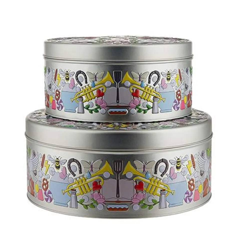 Alessi Garybaldi SJ03S2 barattoli latta set 2 pezzi decorati