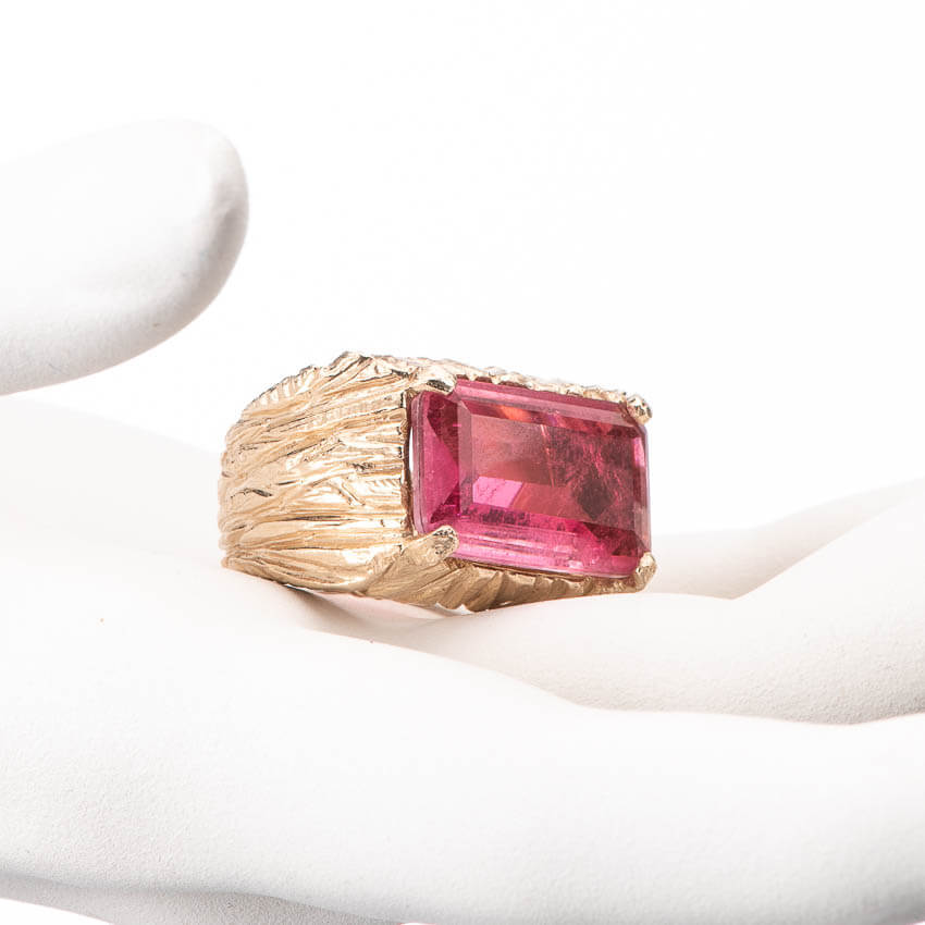 Chic Ad Hoc Anelli Anello Moderno Pietra Rettangolare Tormalina