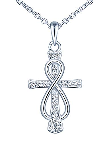 INFINIONLY Fashion Croce Collana Argento 925 Zircone