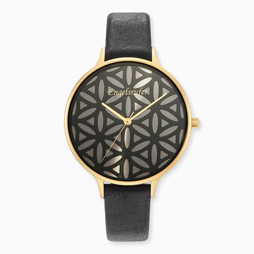 Engelsrufer Fiore Vita orologio acciaio oro pelle nera