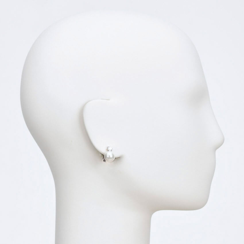 Chic Ad Hoc Orecchini Clip Perla 12mm e Zircone