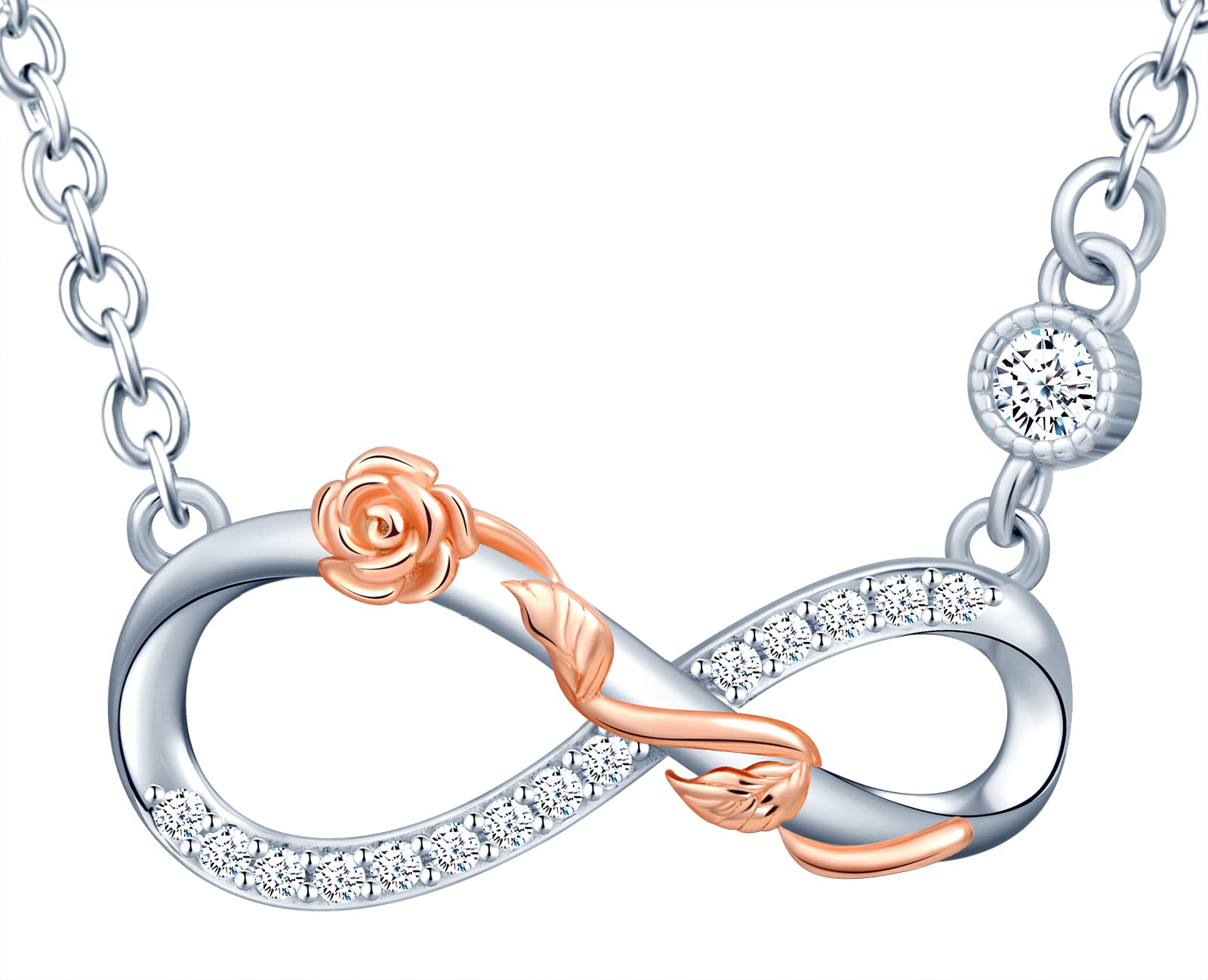 INFINIONLY Fashion Necklaces collana bicolore infinito rosa