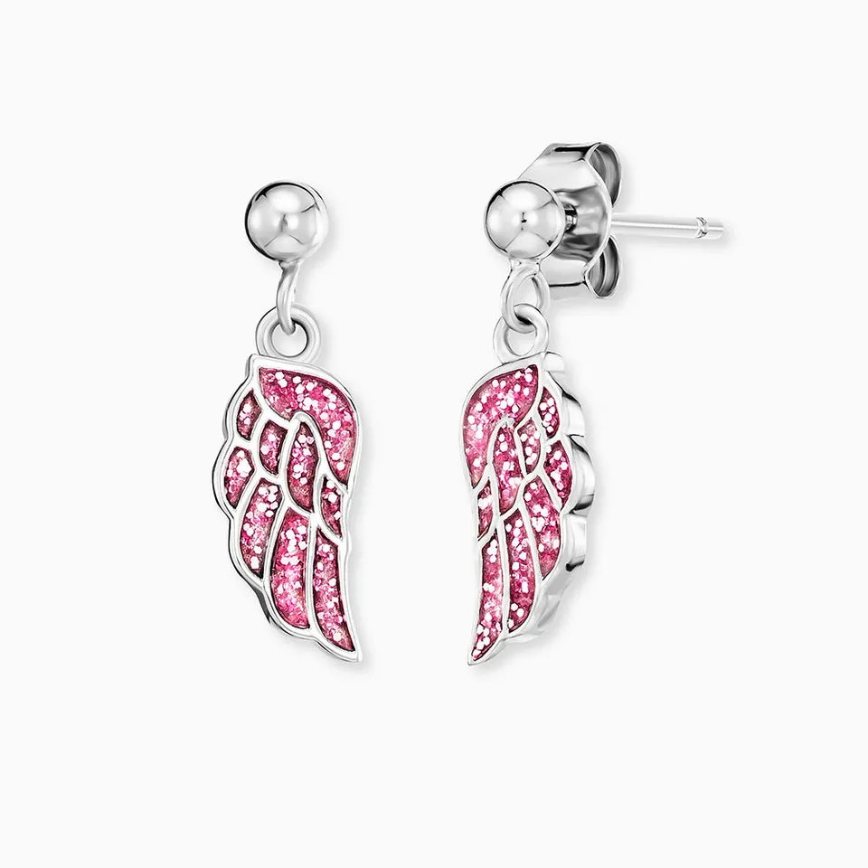 Engelsrufer Glitzerflügel Orecchini Bimba Acciaio Smalto