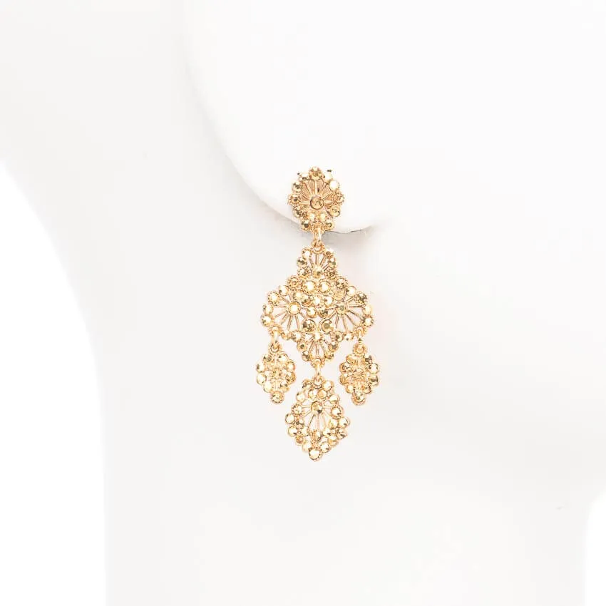 Chic Ad Hoc Orecchini pendenti cristalli oro piccolo