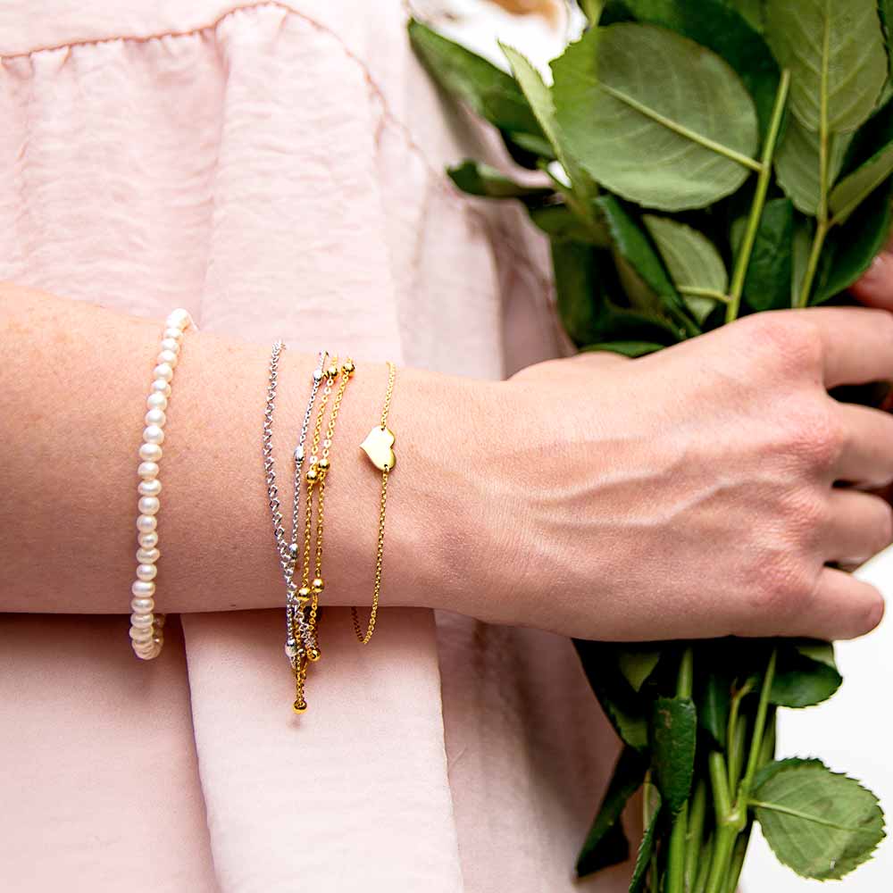 Engelsrufer Bracciale Argento 925 Perle Acqua Dolce Bianco