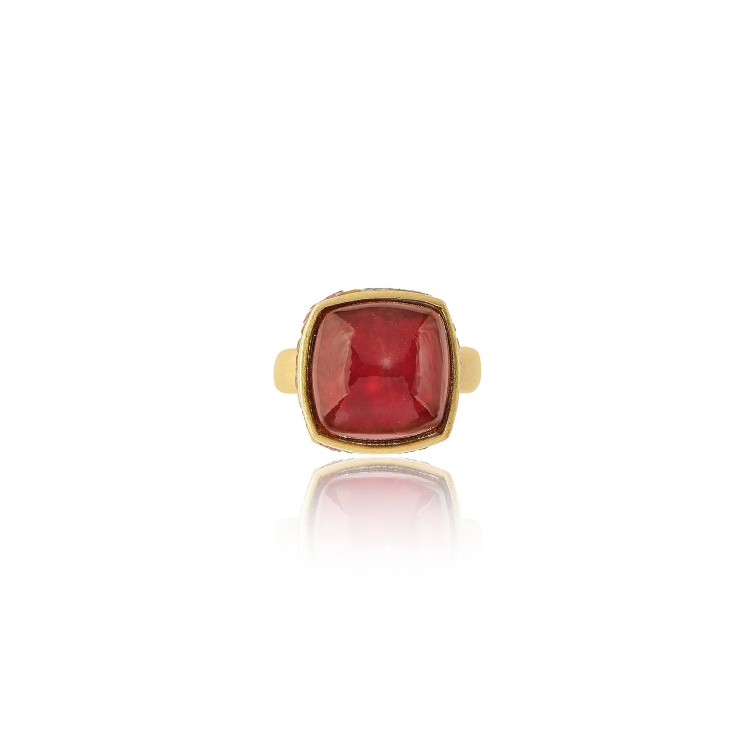 Le Sibille Pompei Anello oro giallo diamanti rubini