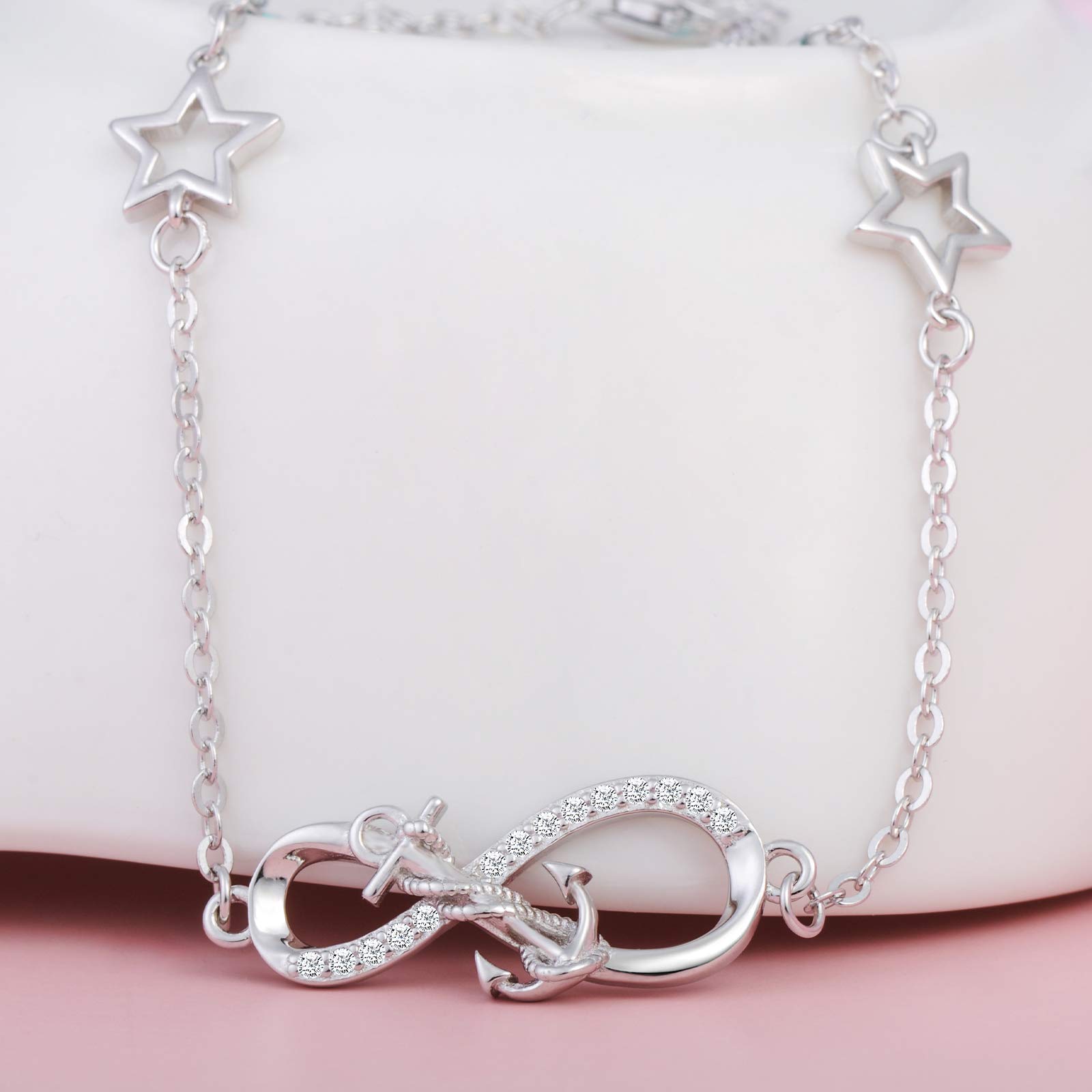 INFINIONLY bracciale infinito argento 925 stella zircone