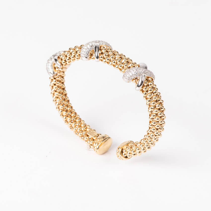 Chic Ad Hoc Bracciali Rigido mesh argento e zirconi