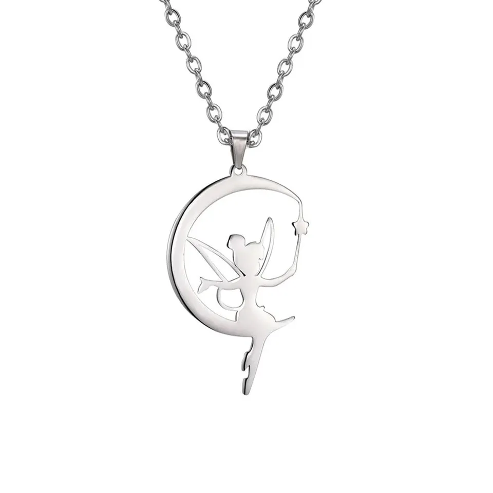 EUEAVAN Moon collana fata sulla luna argento