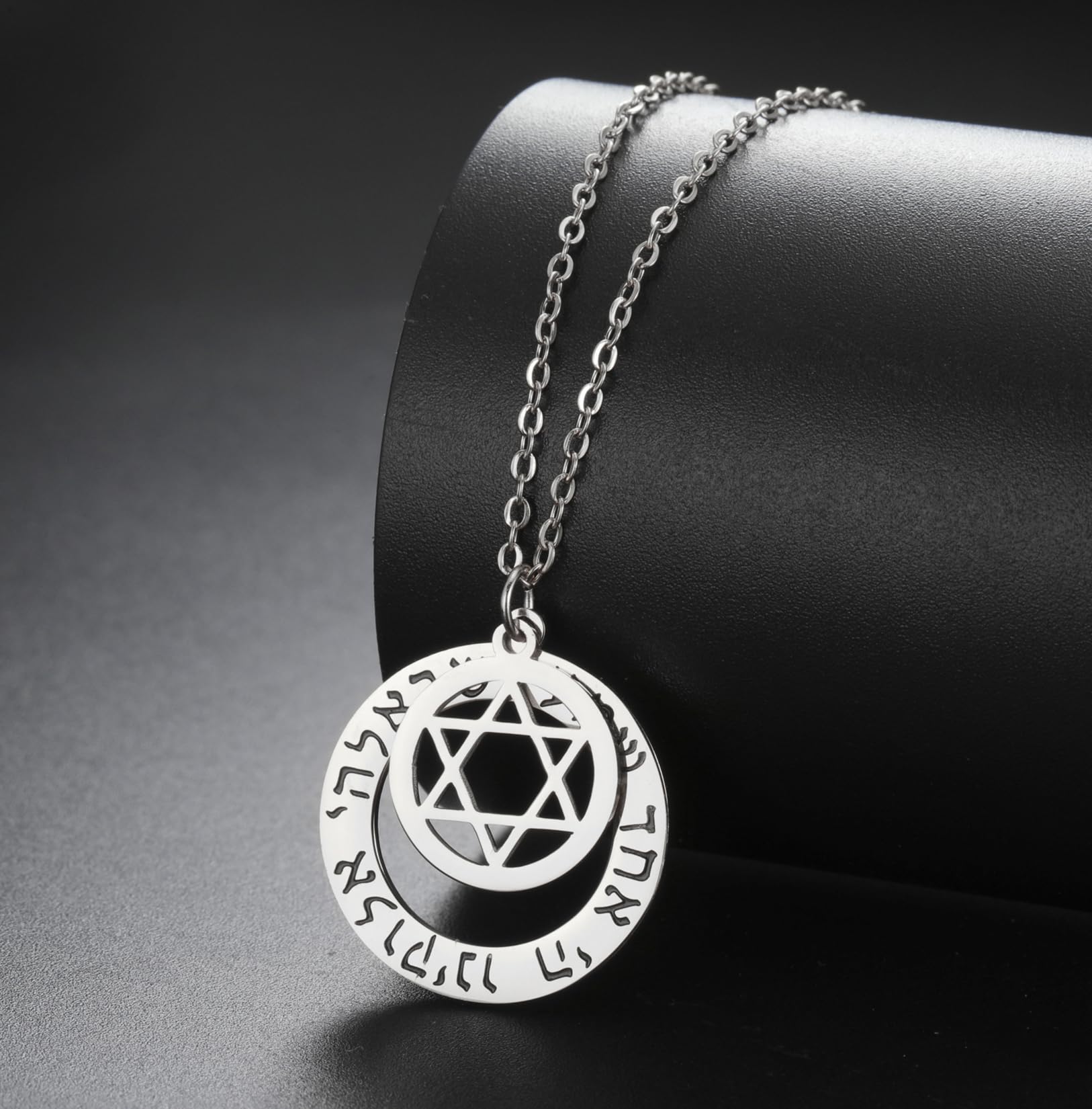 EUEAVAN Necklaces B-Hebrew collana stella di Davide shema