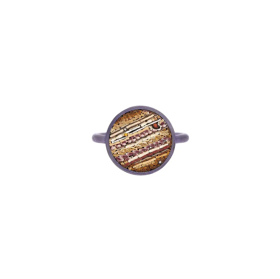 Le Sibille Giove Anello Viola anello titanio mosaico romano