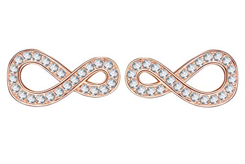 INFINIONLY Fashion Earrings orecchini infinito oro rosa zirconi