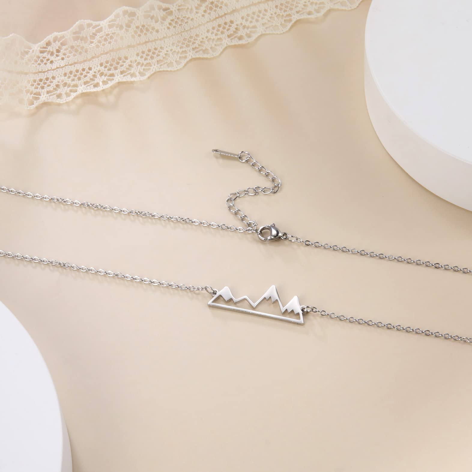 Eueavan Necklaces collana montagna catena delicata donna