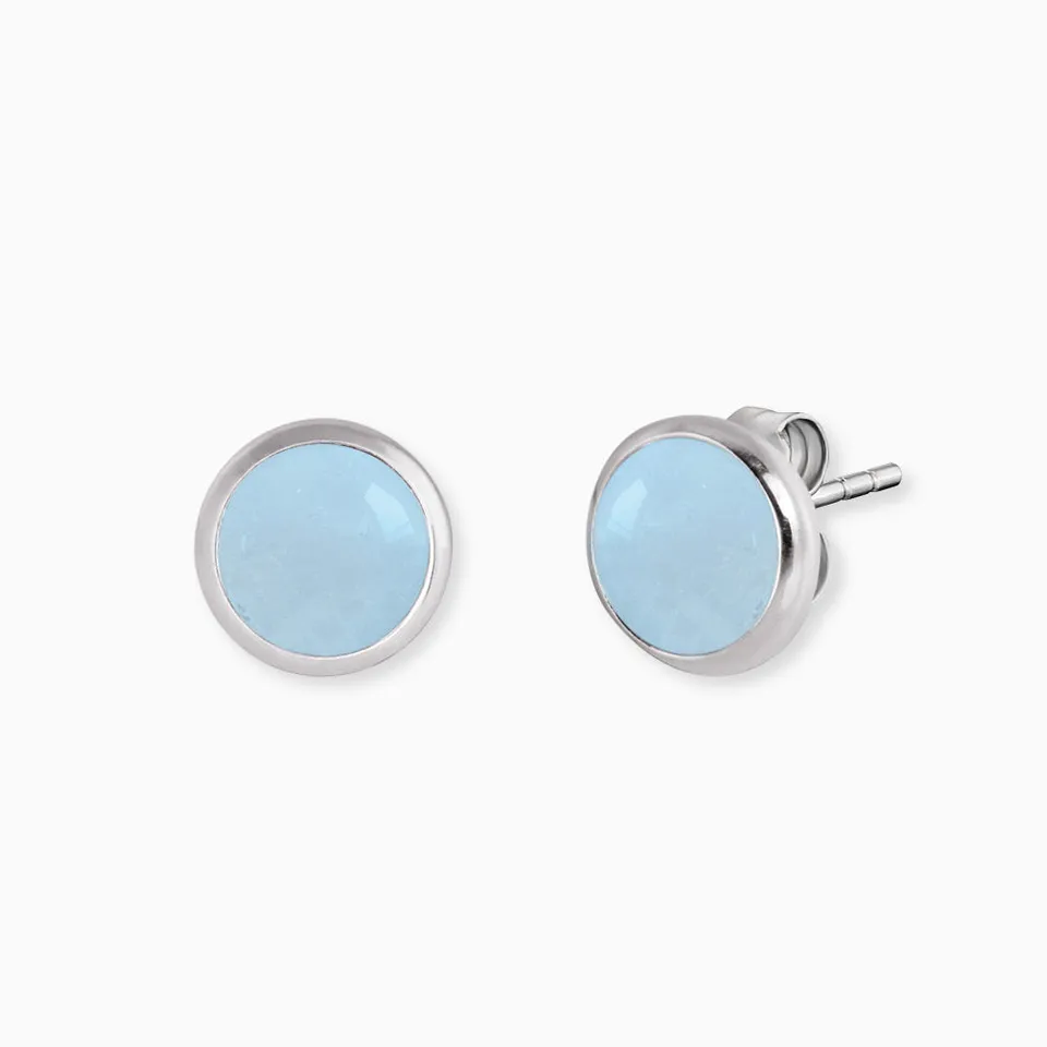 Engelsrufer Powerful Stone orecchini argento agata blu