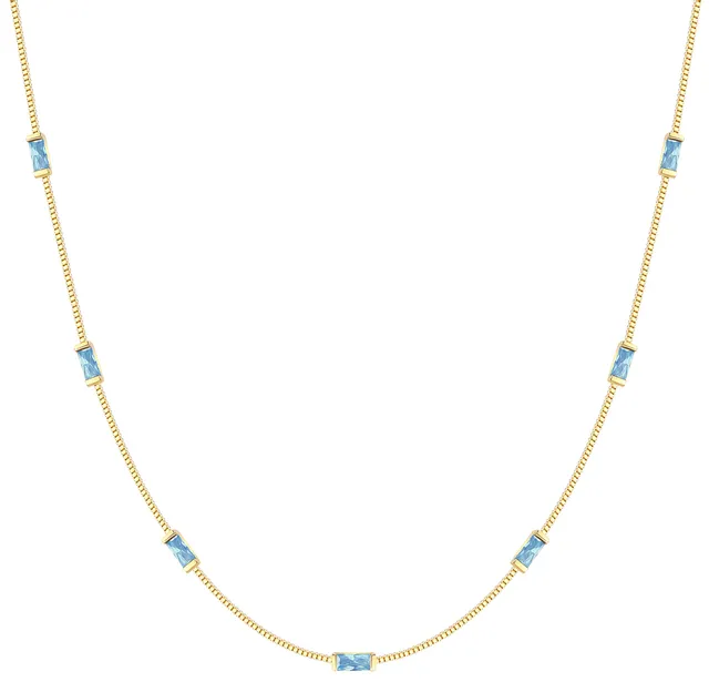 Louisa Secret Necklaces Collana Baguette Zirconi Argento 925 Oro