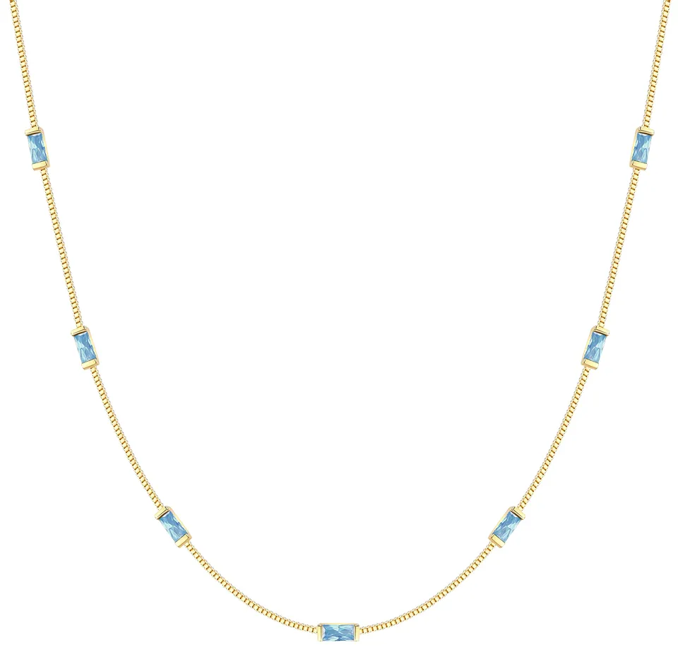 Louisa Secret Necklaces Collana Baguette Zirconi Argento 925 Oro