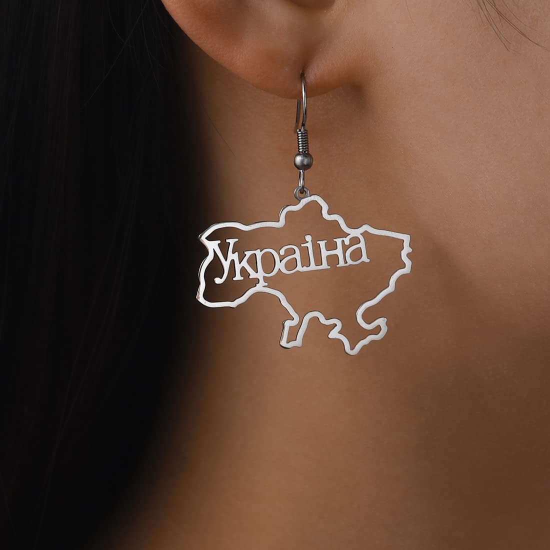 EUEAVAN Earrings b orecchini ucraina mappa tridente